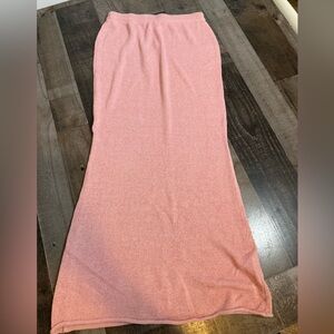 SER.O.YA Kora Knit Maxi Skirt NWT Coral Blush Linen Blend Resort Coastal Luxury